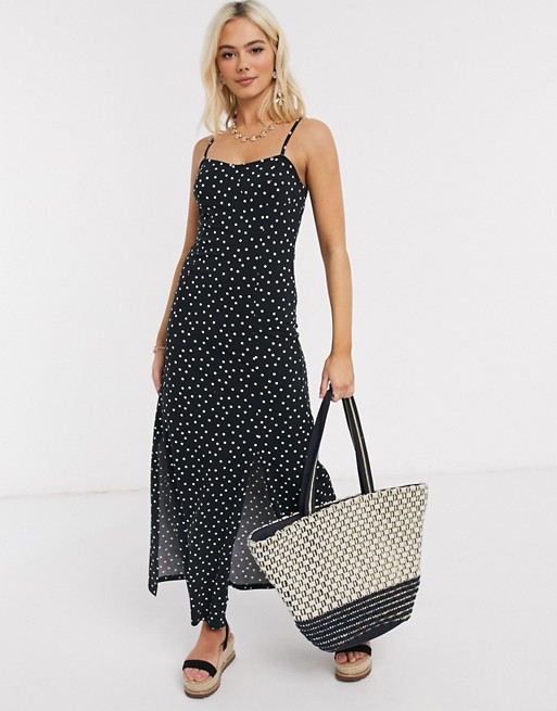 cami maxi dress in polka dot